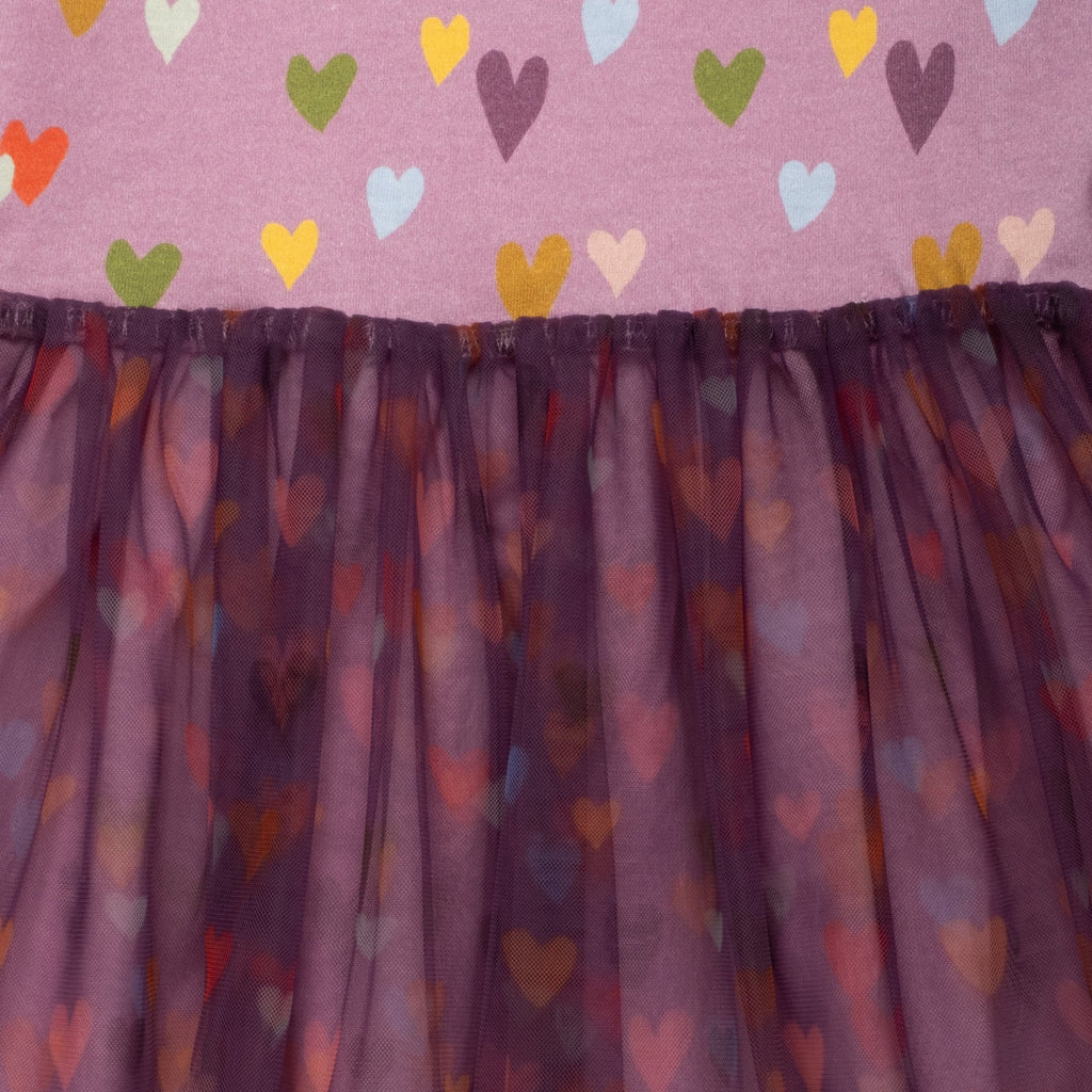 Organic Cotton Tulle Dress - Mini Hearts