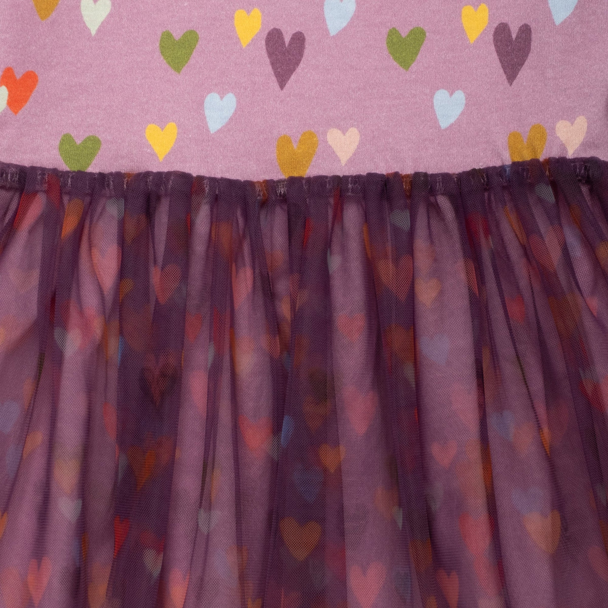 Organic Cotton Tulle Dress - Mini Hearts