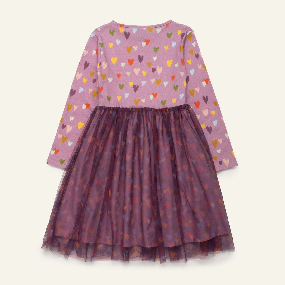 Organic Cotton Tulle Dress - Mini Hearts