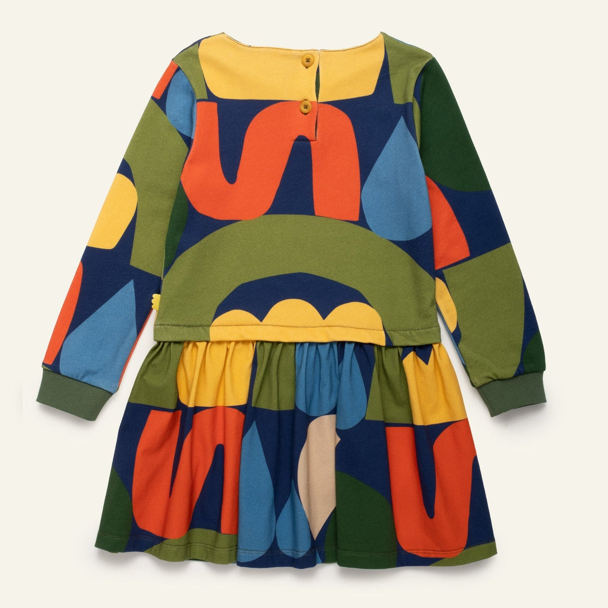 Organic Cotton Long Sleeve Dress - Fall Shapes