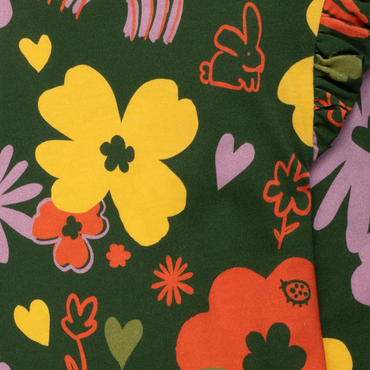 Organic Cotton Long Sleeve T-Shirt - Wildflower Ruffle