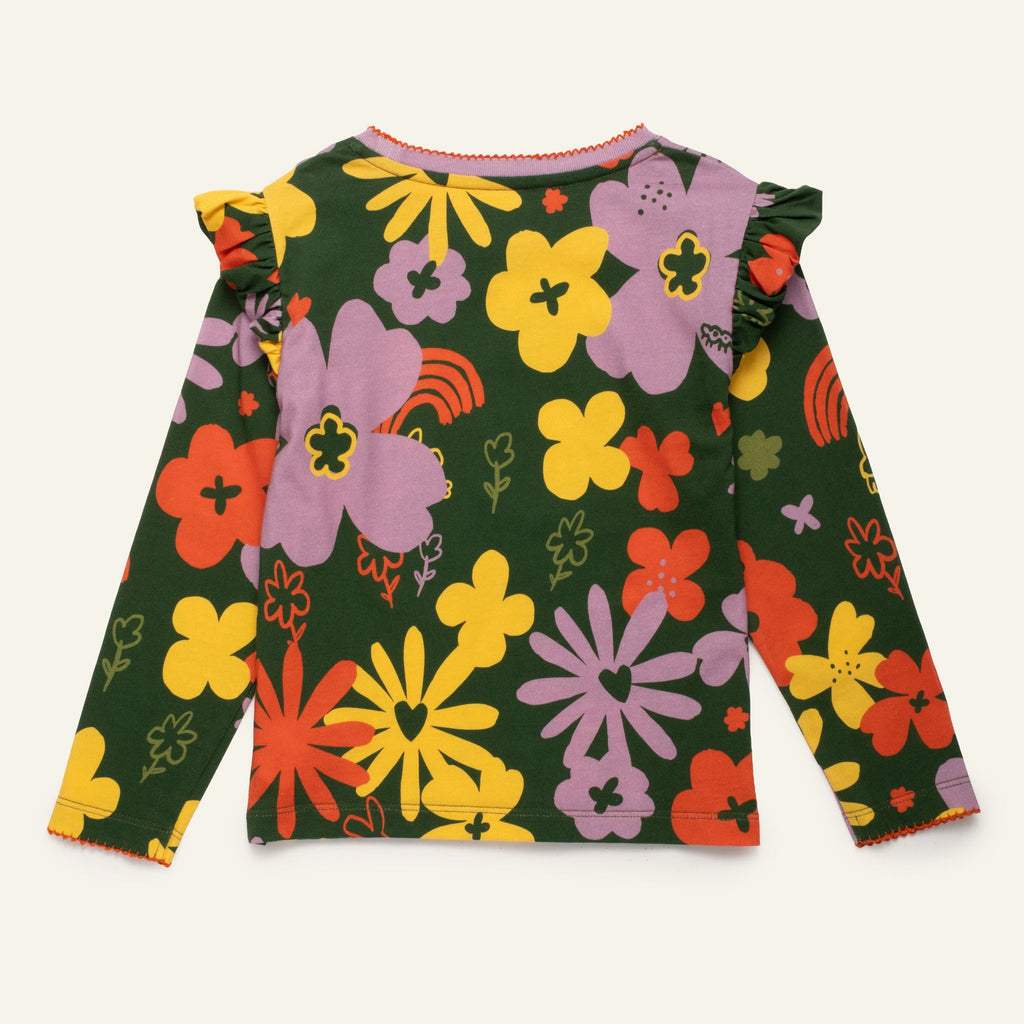 Organic Cotton Long Sleeve T-Shirt - Wildflower Ruffle