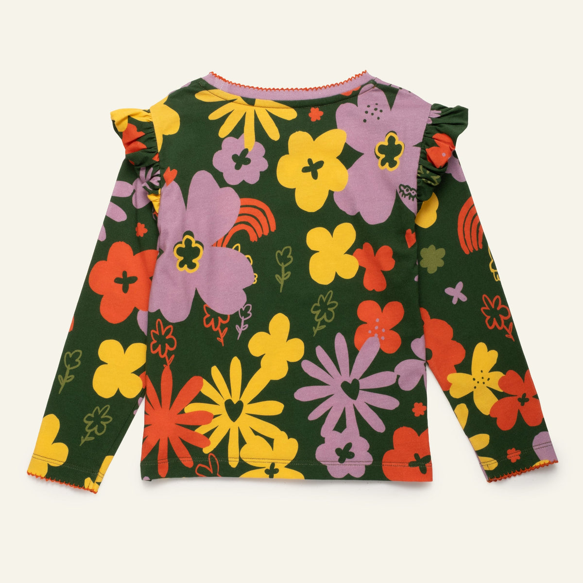 Organic Cotton Long Sleeve T-Shirt - Wildflower Ruffle