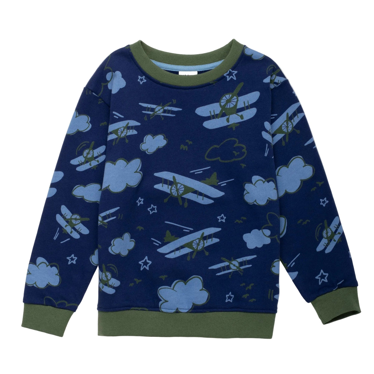 Organic Cotton Sweatshirt - Airplane Print