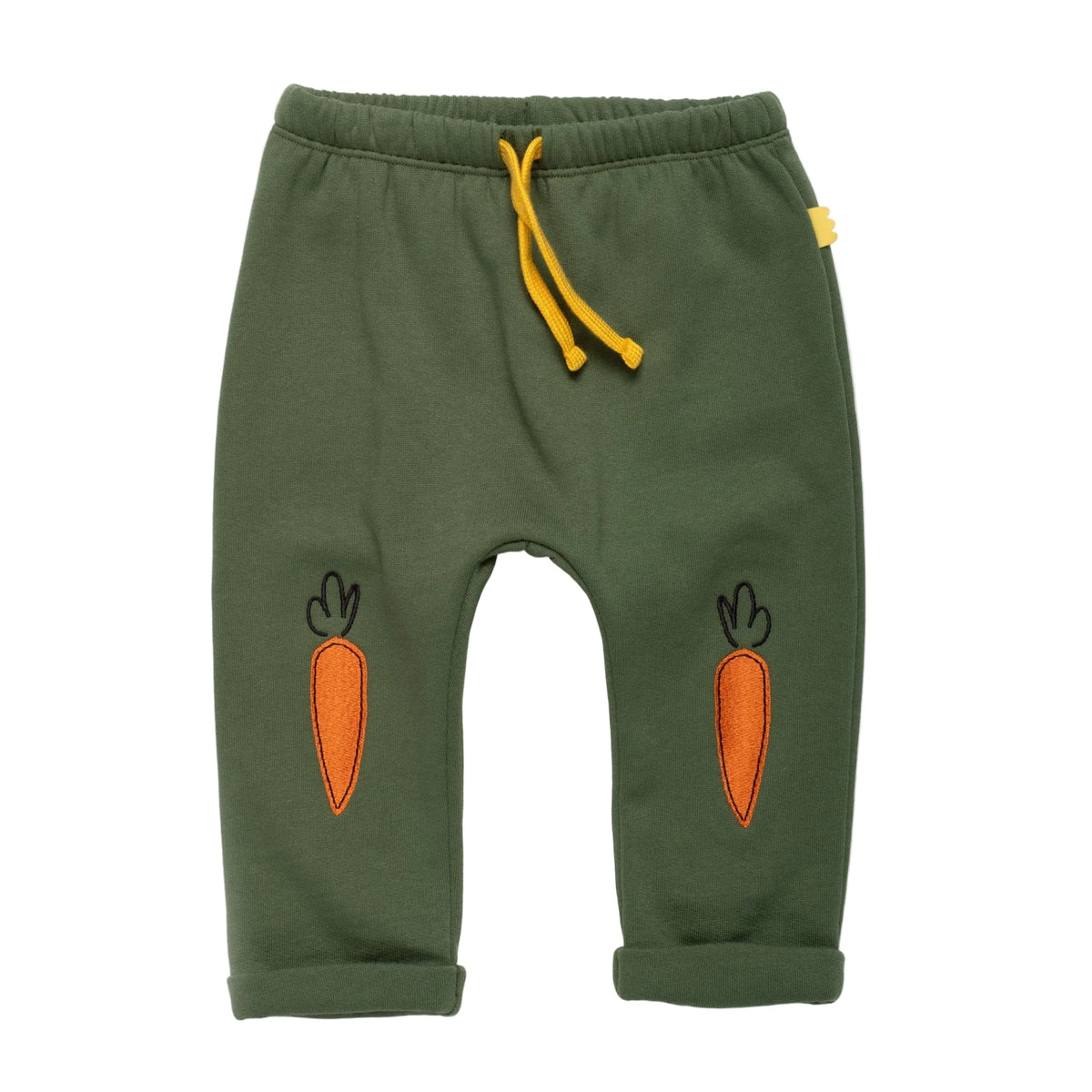 Organic Cotton Joggers - Embroidered Carrot