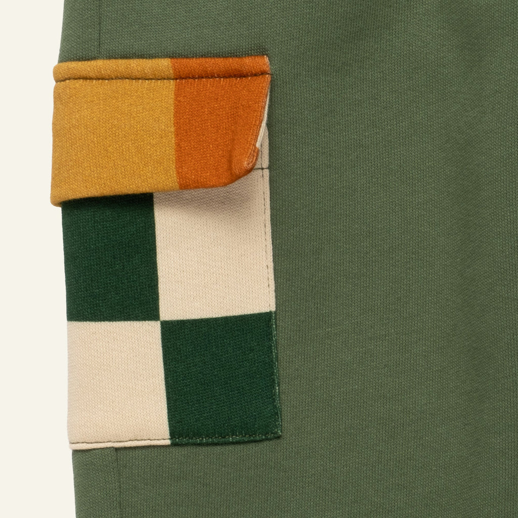 Organic Cotton Pocket Joggers - Green Checkered