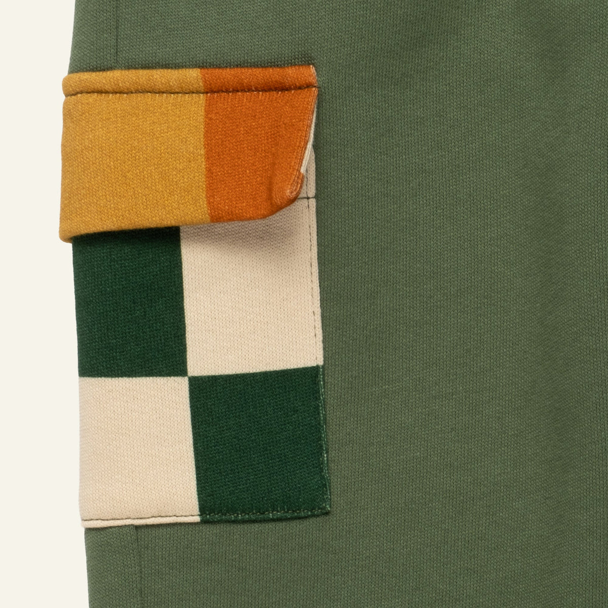 Organic Cotton Pocket Joggers - Green Checkered