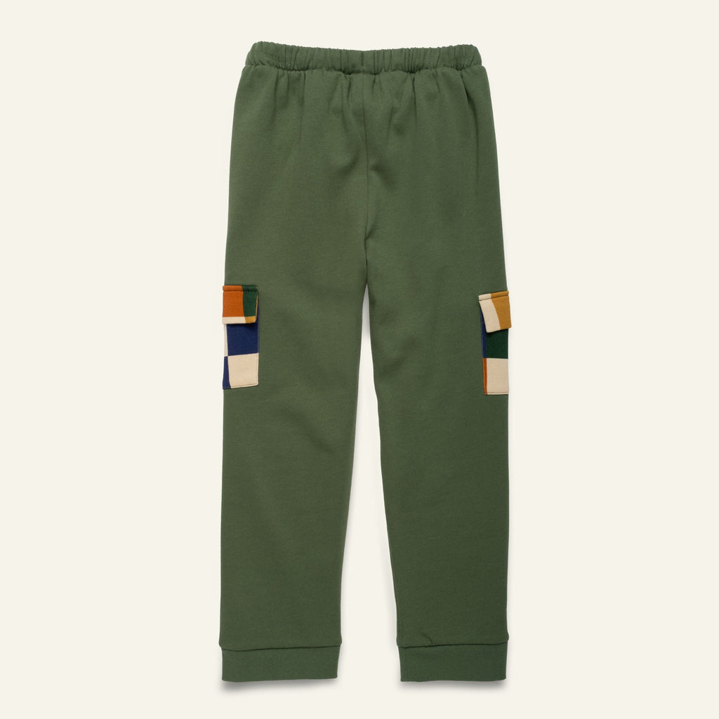 Organic Cotton Pocket Joggers - Green Checkered