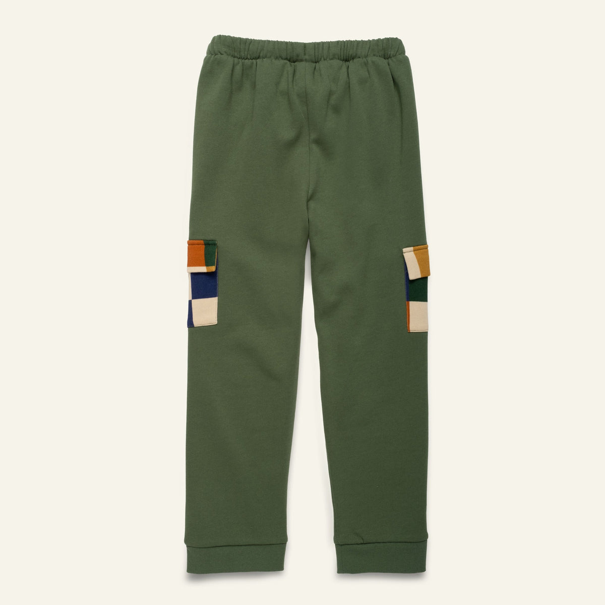 Organic Cotton Pocket Joggers - Green Checkered
