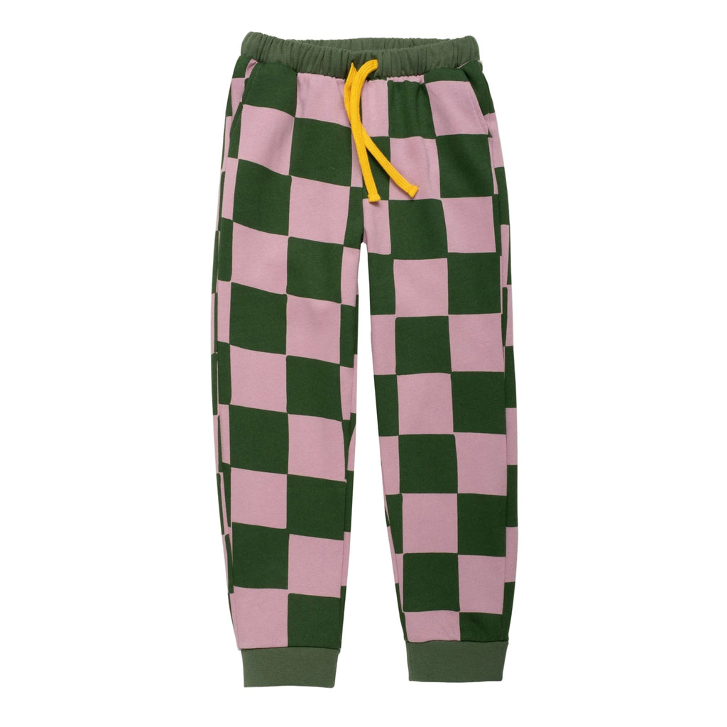 Organic Cotton Joggers - Green Checkered