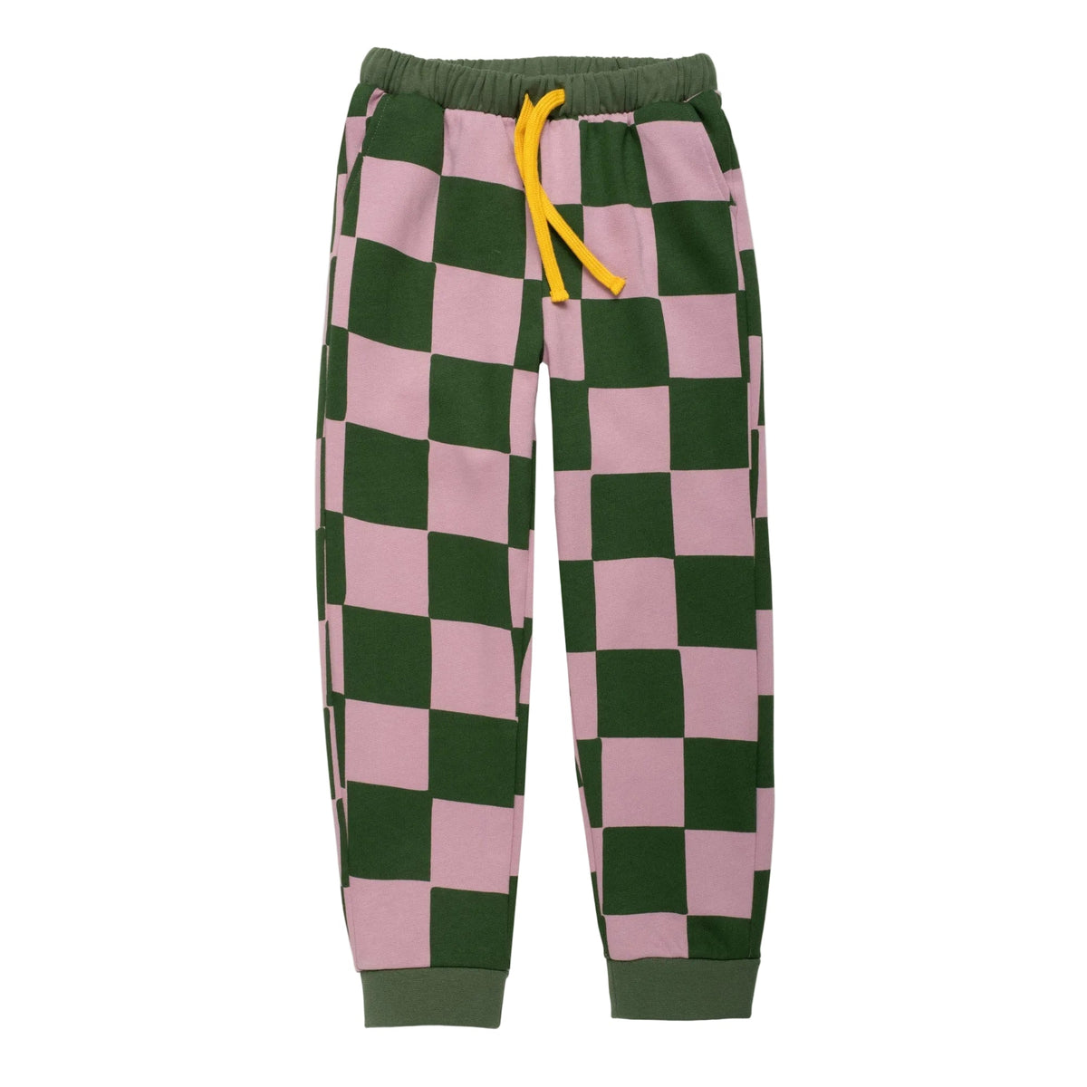Organic Cotton Joggers - Green Checkered