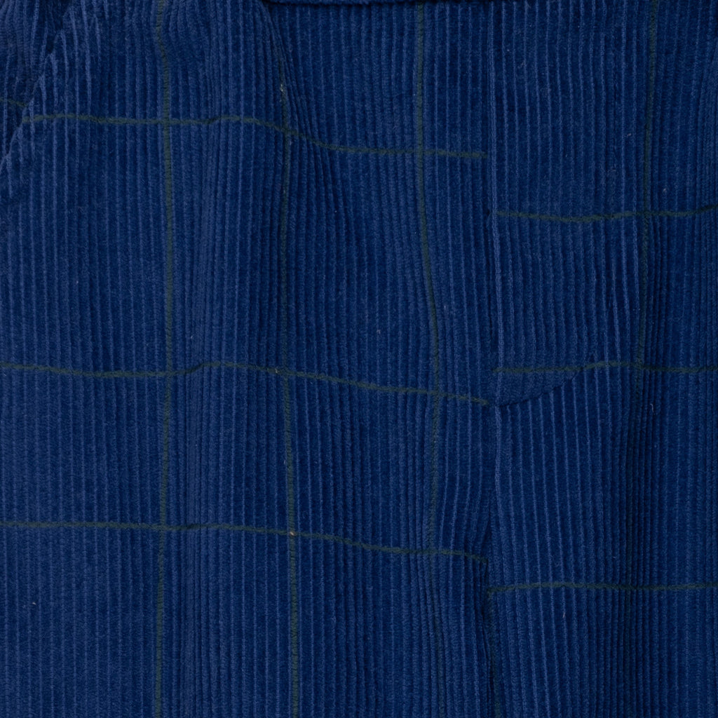 Organic Cotton Corduroy Pants - Navy Grid