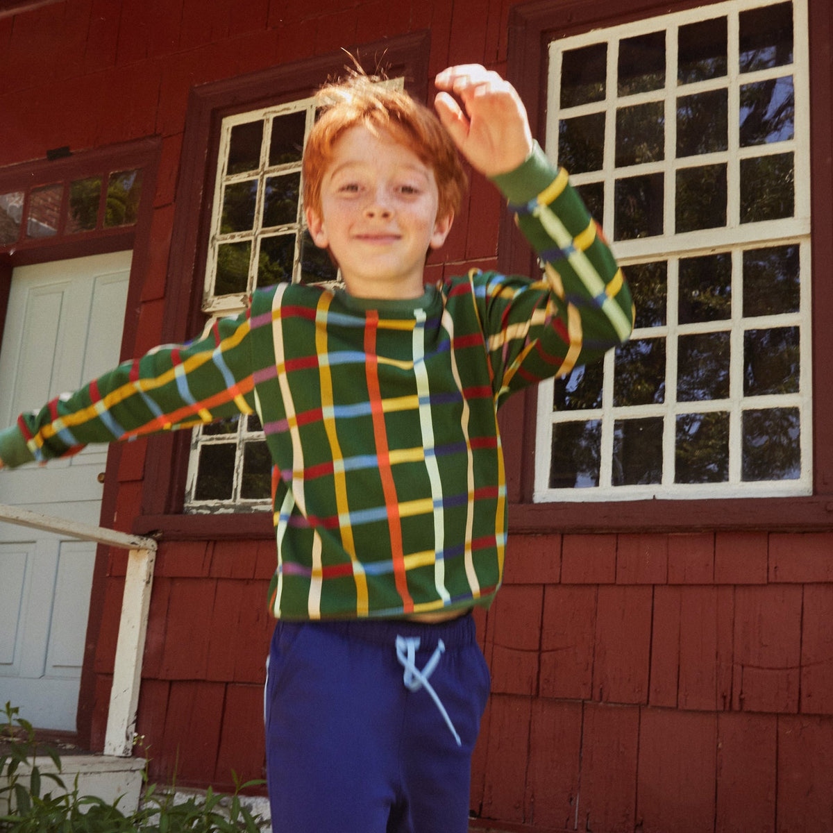 Organic Cotton Sweatshirt - Fall Grid