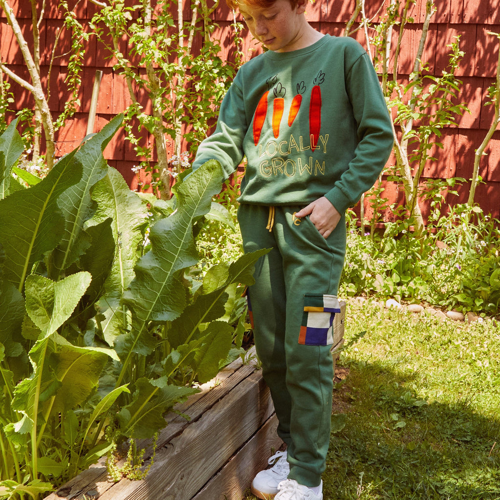 Organic Cotton Pocket Joggers - Green Checkered