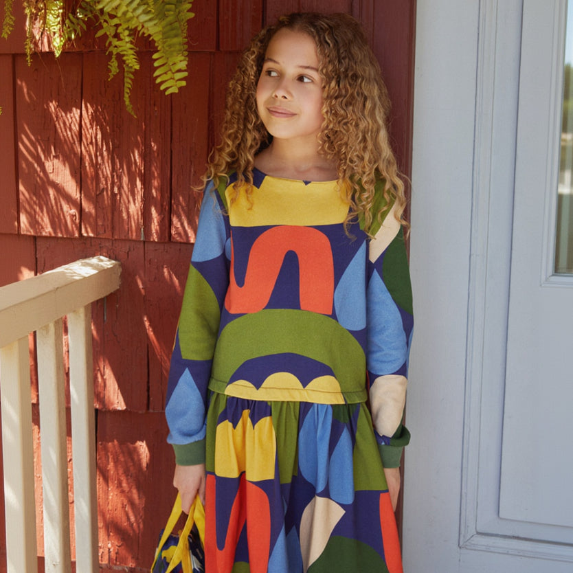 Organic Cotton Long Sleeve Dress - Fall Shapes