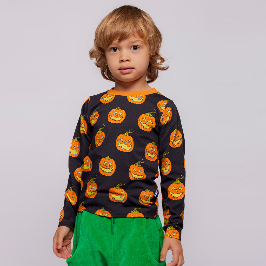Organic Cotton Long Sleeve T-Shirt - Jack-O-Lanterns