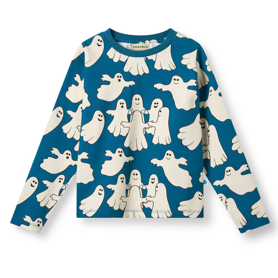 Organic Cotton Long Sleeve T-Shirt - Dancing Ghosts