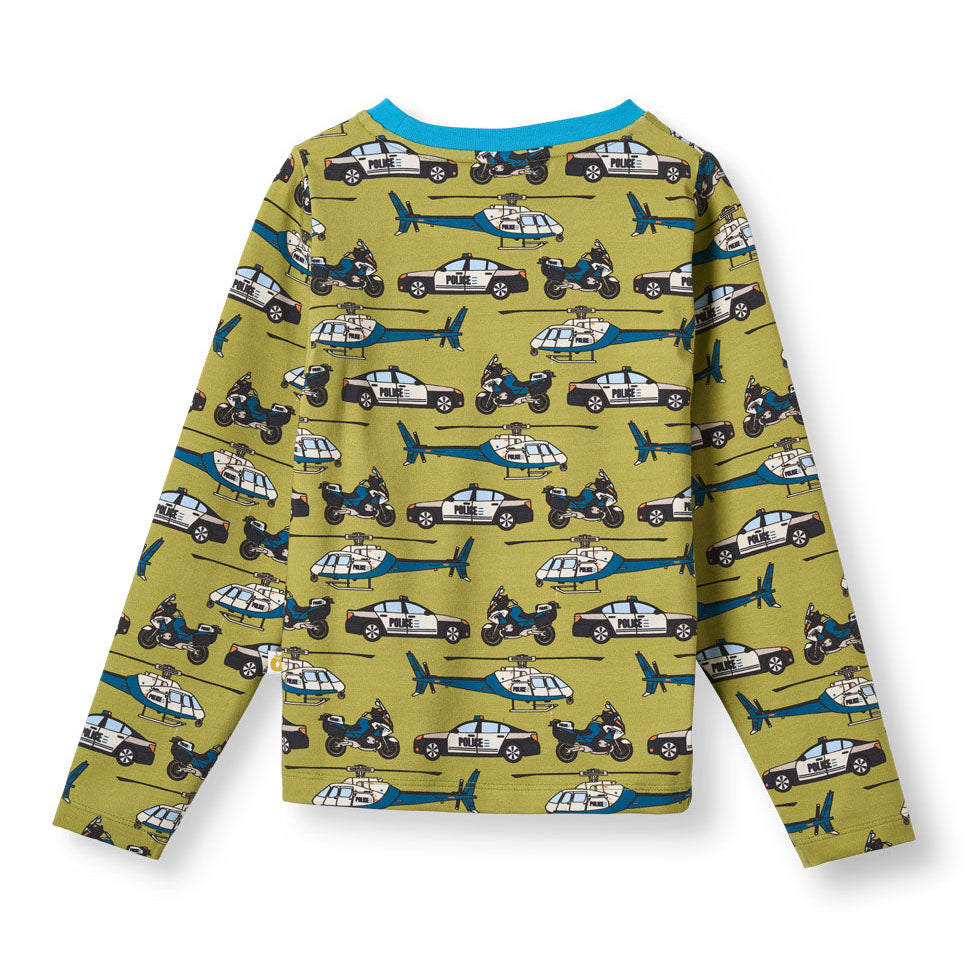 Organic Cotton Long Sleeve T-Shirt - Police Vehicles