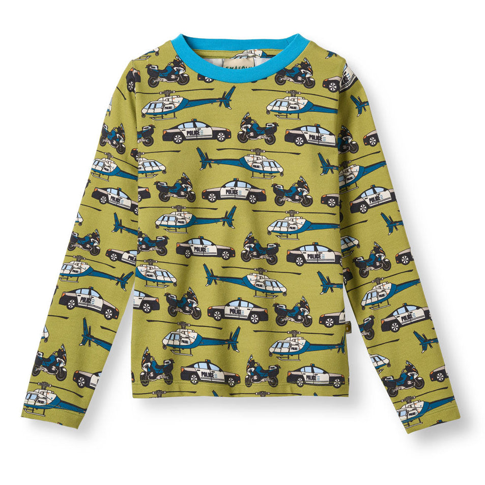 Organic Cotton Long Sleeve T-Shirt - Police Vehicles