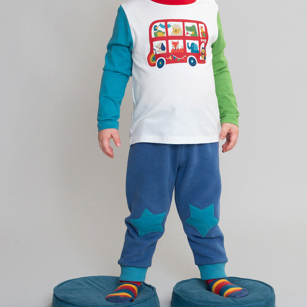 Organic Cotton Star Patch Joggers - Navy