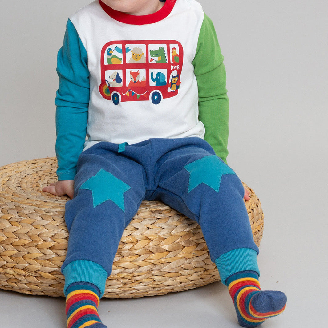 Organic Cotton Star Patch Joggers - Navy