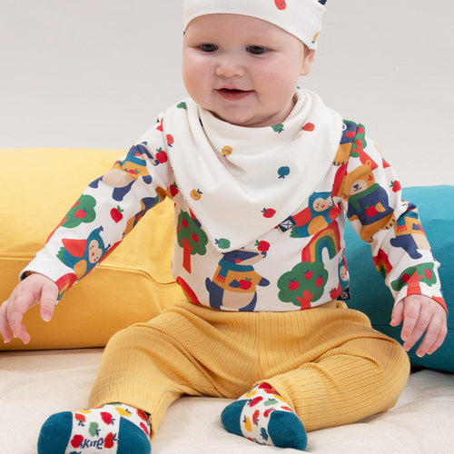 Organic Cotton Baby Pants - Yellow Rib