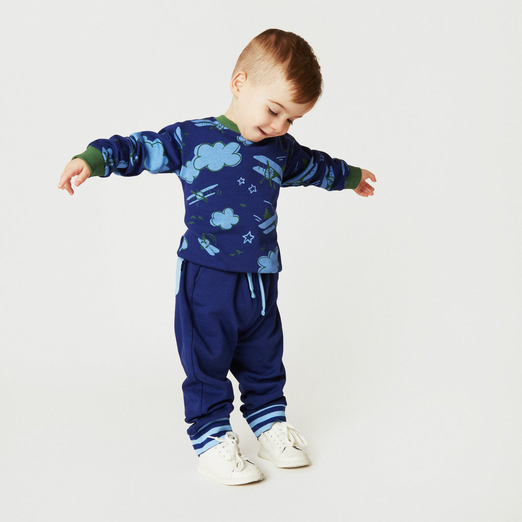 Organic Cotton Sweatshirt - Airplane Print