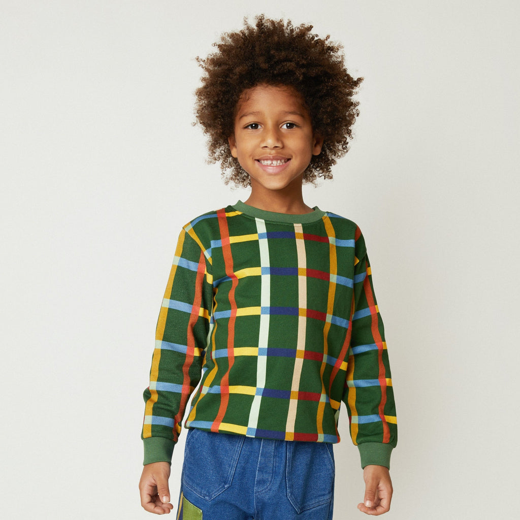 Organic Cotton Sweatshirt - Fall Grid