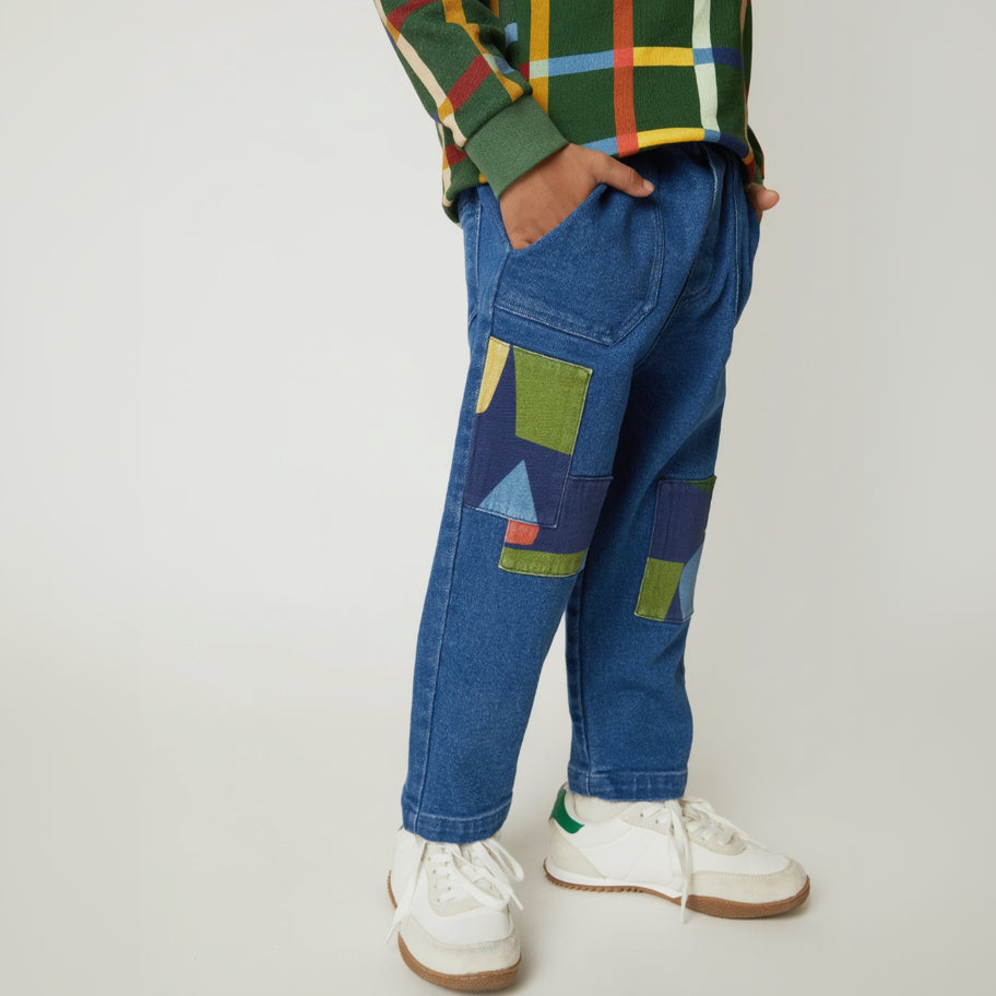 Organic Cotton Patched Denim Pant