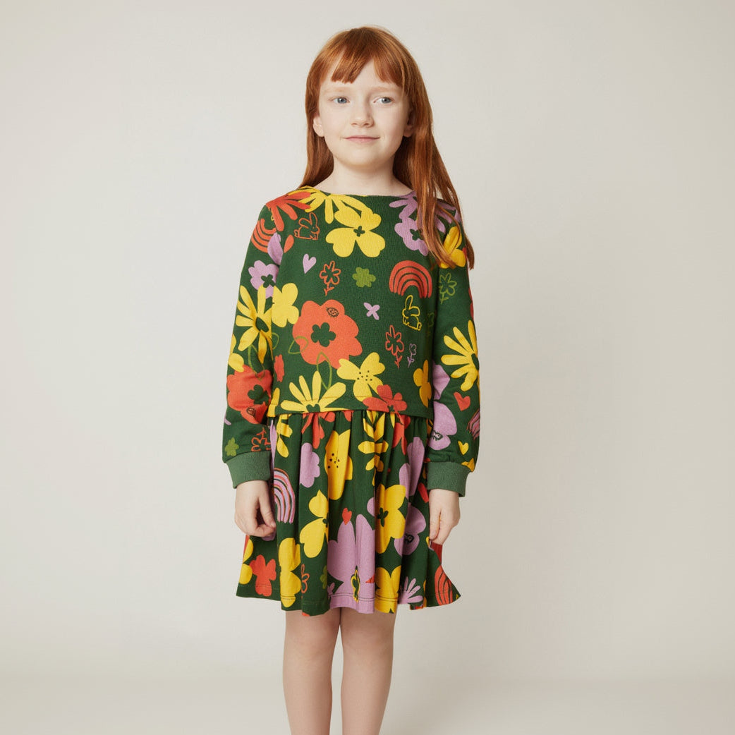 Organic Cotton Long Sleeve Dress - Wildflower