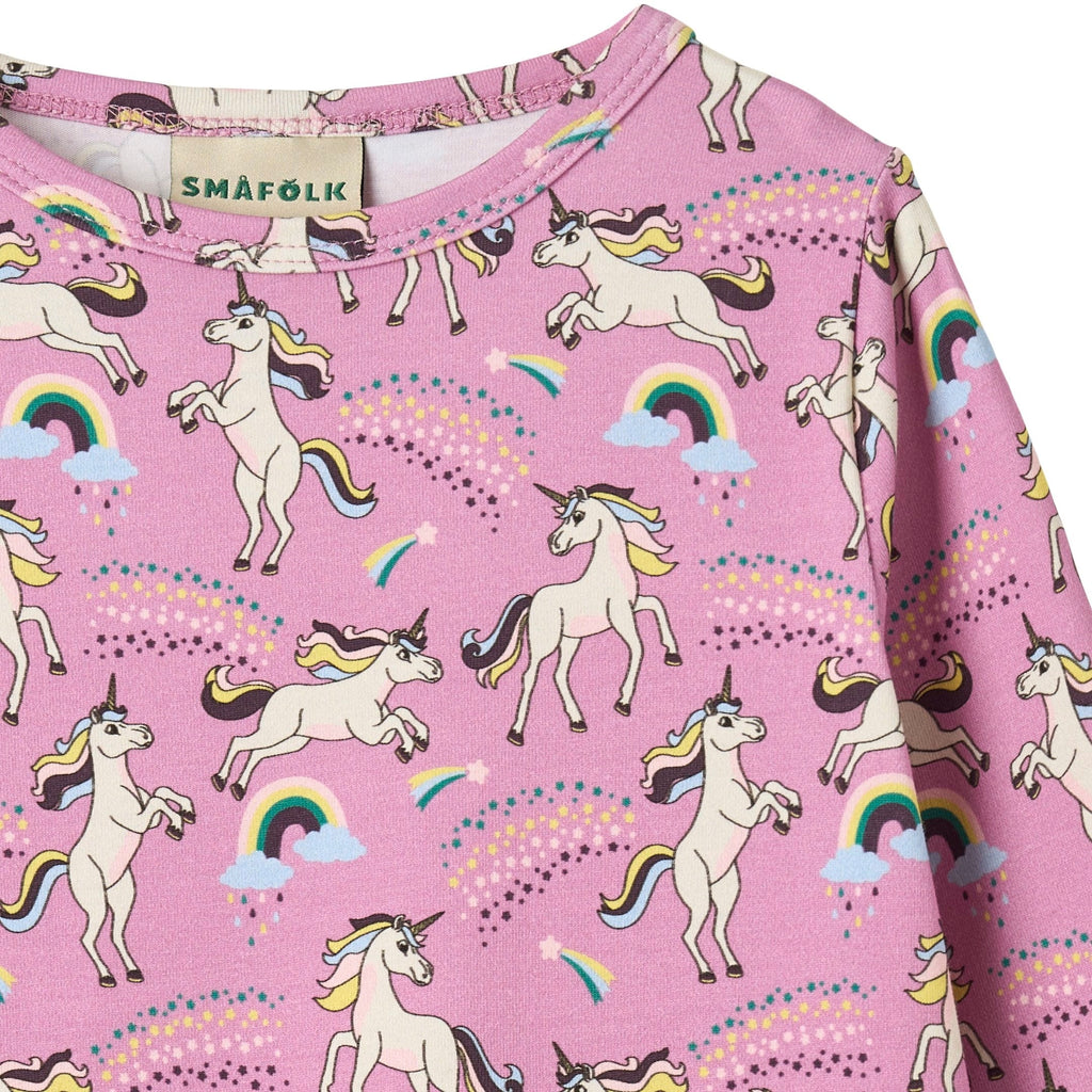 Organic Cotton Long Sleeve Dress - Unicorns