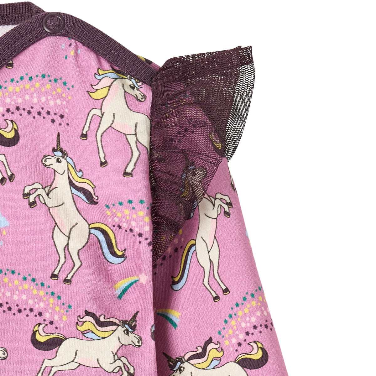 Organic Cotton Long Sleeve Bodysuit - Unicorns